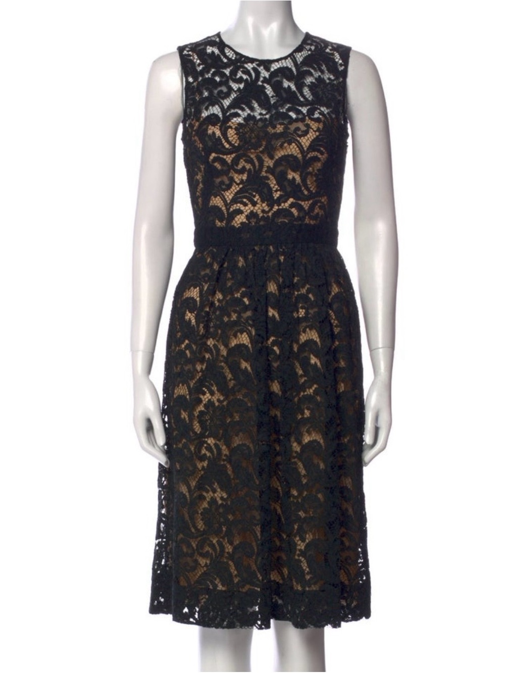 Prada Black Lace eyelet dress  Midi Dress